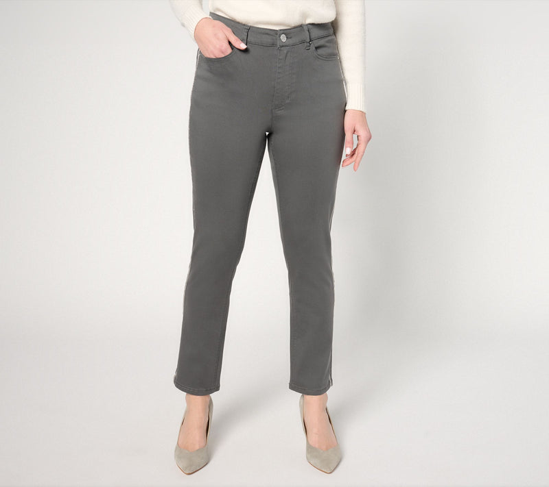Joan Rivers Regular Cotton Sateen 5-Pocket Pant w/ Beaded Trim — View 10