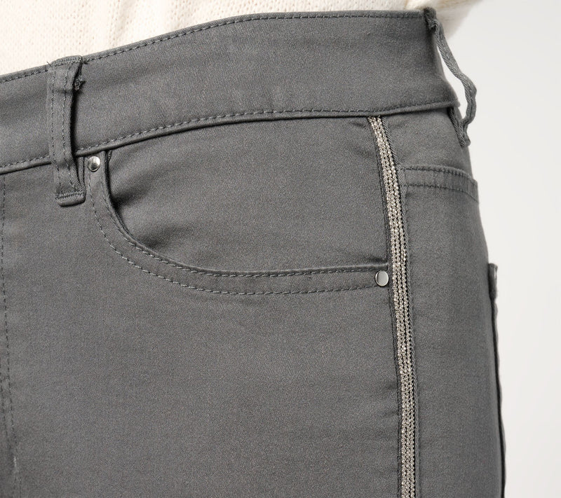 Joan Rivers Regular Cotton Sateen 5-Pocket Pant w/ Beaded Trim — View 6