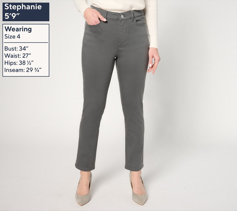 Joan Rivers Regular Cotton Sateen 5-Pocket Pant w/ Beaded Trim — View 3