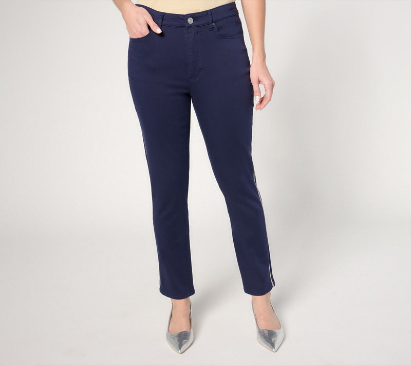 Joan Rivers Regular Cotton Sateen 5-Pocket Pant w/ Beaded Trim — View 12