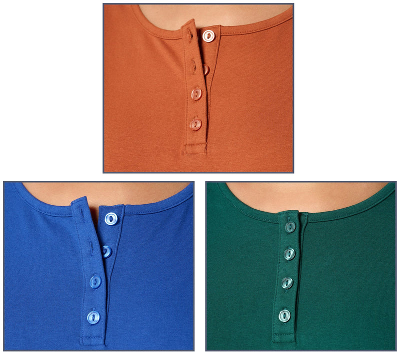 Denim & Co. Essentials Perfect Jersey 3-Pack Long Sleeve Henleys — View 14
