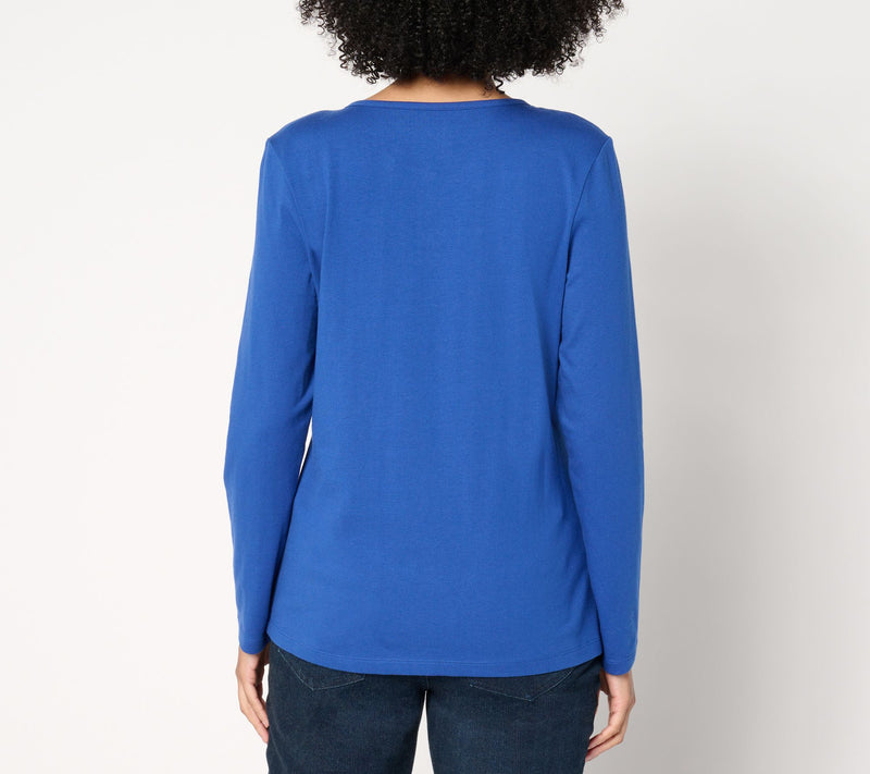Denim & Co. Essentials Perfect Jersey 3-Pack Long Sleeve Henleys — View 9