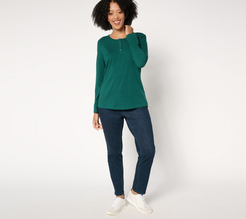 Denim & Co. Essentials Perfect Jersey 3-Pack Long Sleeve Henleys — View 13