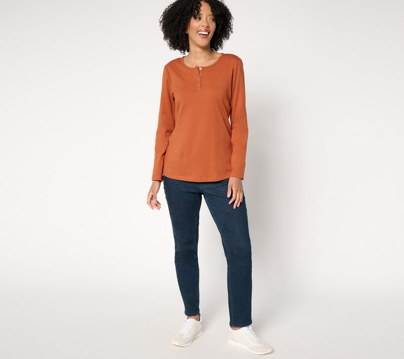 Denim & Co. Essentials Perfect Jersey 3-Pack Long Sleeve Henleys — View 11