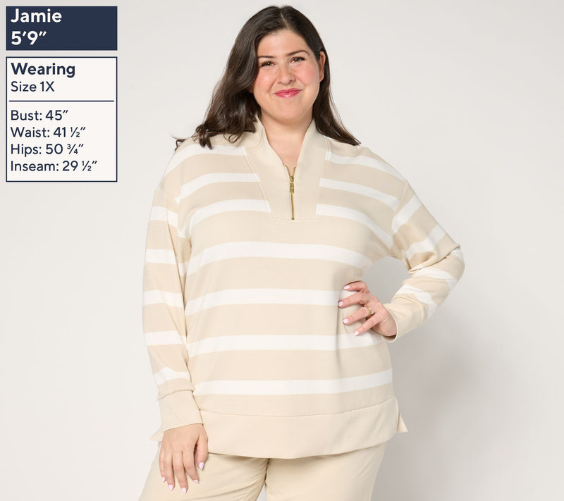 Belle by Kim Gravel Regular ScubaLuxe Half Zip Tunic — View 14