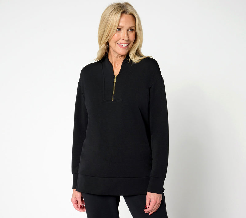 Belle by Kim Gravel Regular ScubaLuxe Half Zip Tunic — View 11