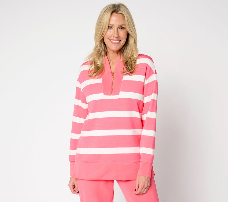 Belle by Kim Gravel Regular ScubaLuxe Half Zip Tunic — Main view