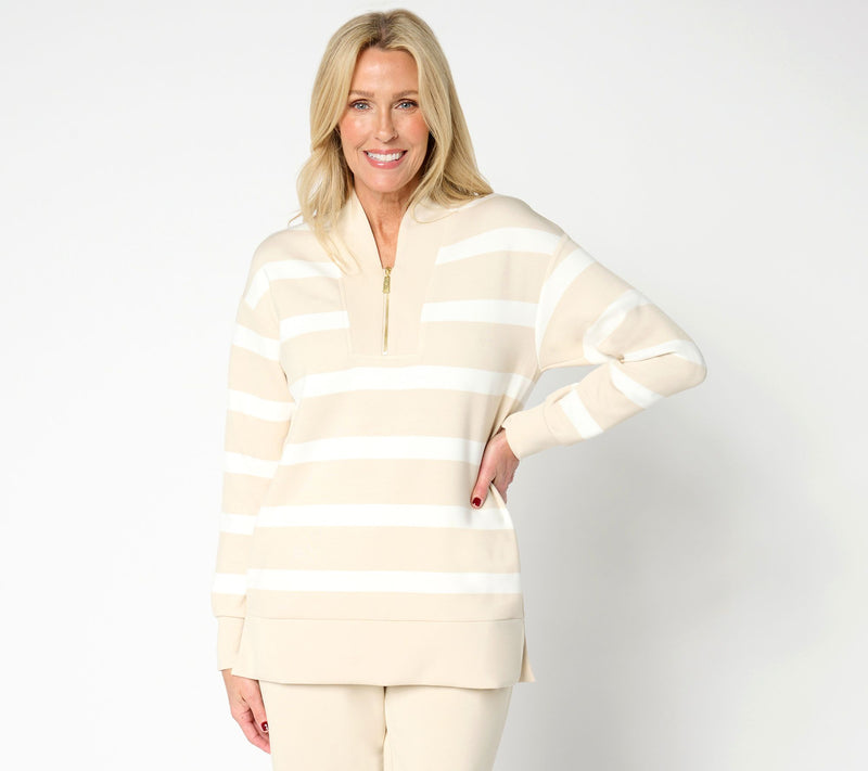 Belle by Kim Gravel Regular ScubaLuxe Half Zip Tunic — View 5