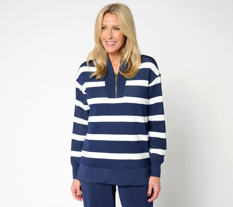 Belle by Kim Gravel Regular ScubaLuxe Half Zip Tunic — View 13