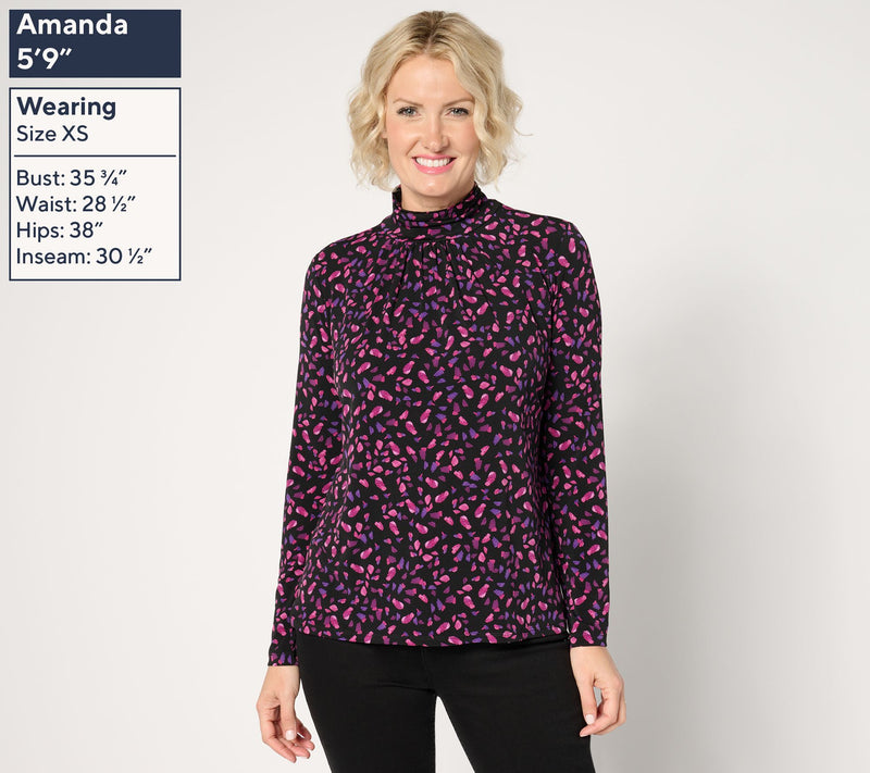 Susan Graver Set of Two Liquid Knit Mock-Neck Tops — View 7