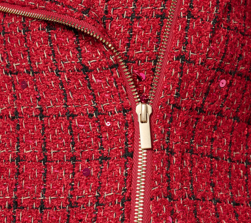 GRAVER Susan Graver Sequin Tweed Long-Sleeve Moto Jacket — View 12