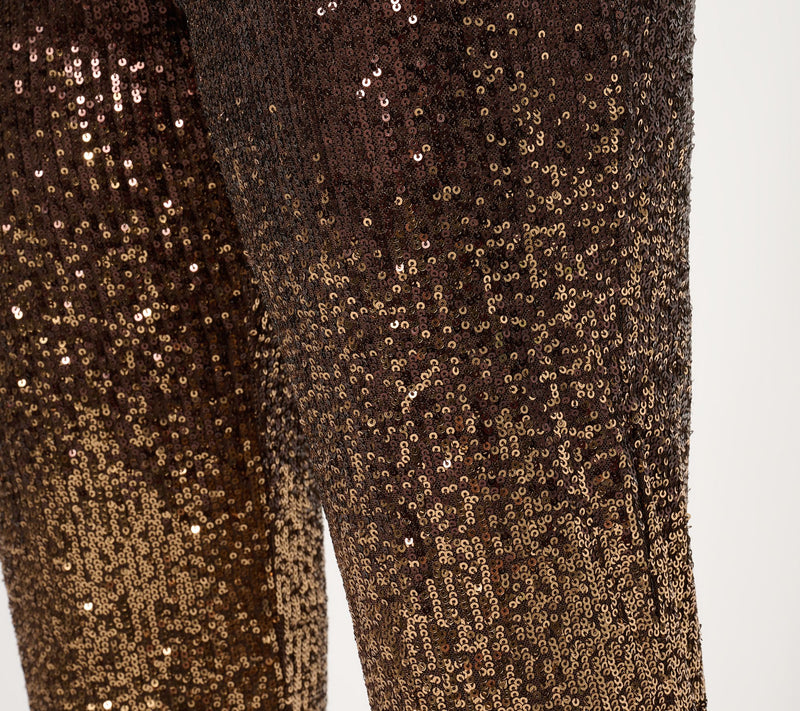 Susan Graver Occasions Regular Ombre Sequin Pull On Pants — View 12