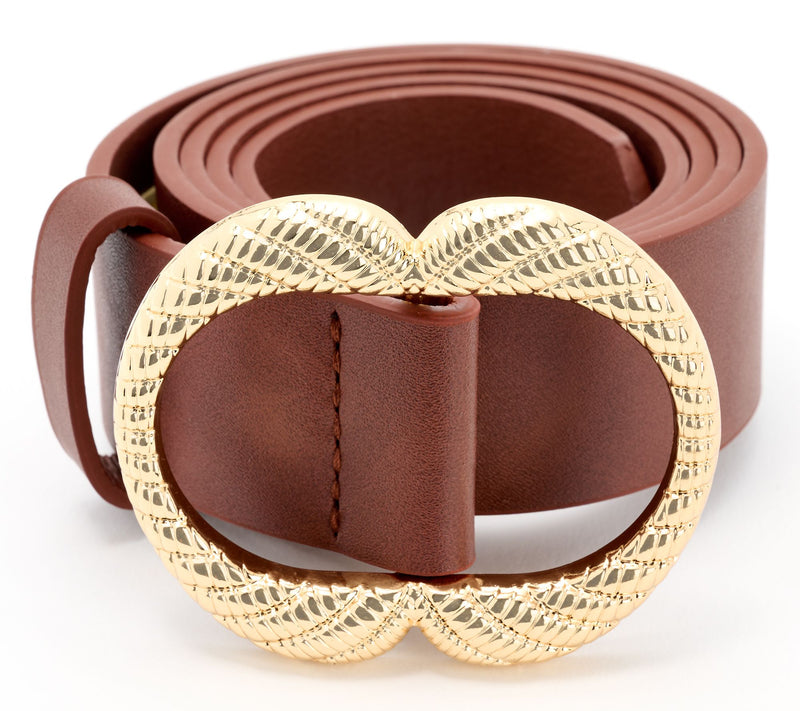 Susan Graver Faux Leather Belt w/ Twisted Metal Cord Buckle — Main view