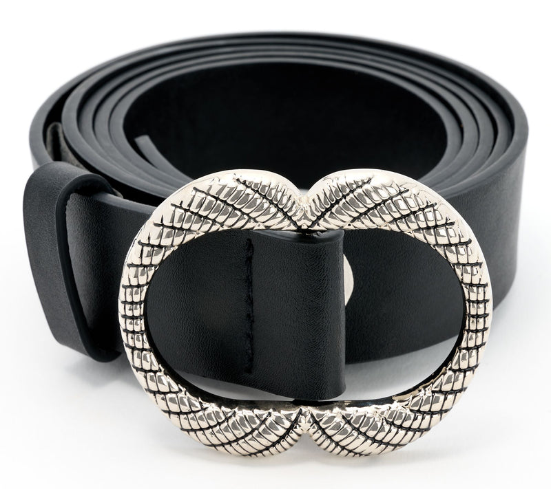 Susan Graver Faux Leather Belt w/ Twisted Metal Cord Buckle — View 7