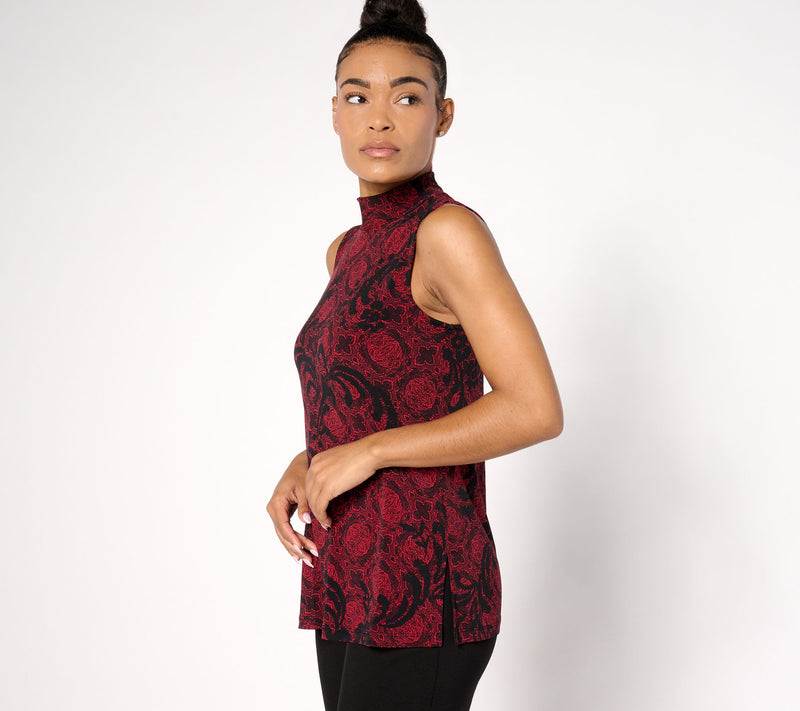 Susan Graver Regular Printed Liquid Knit Cardigan & Tank Set — View 16