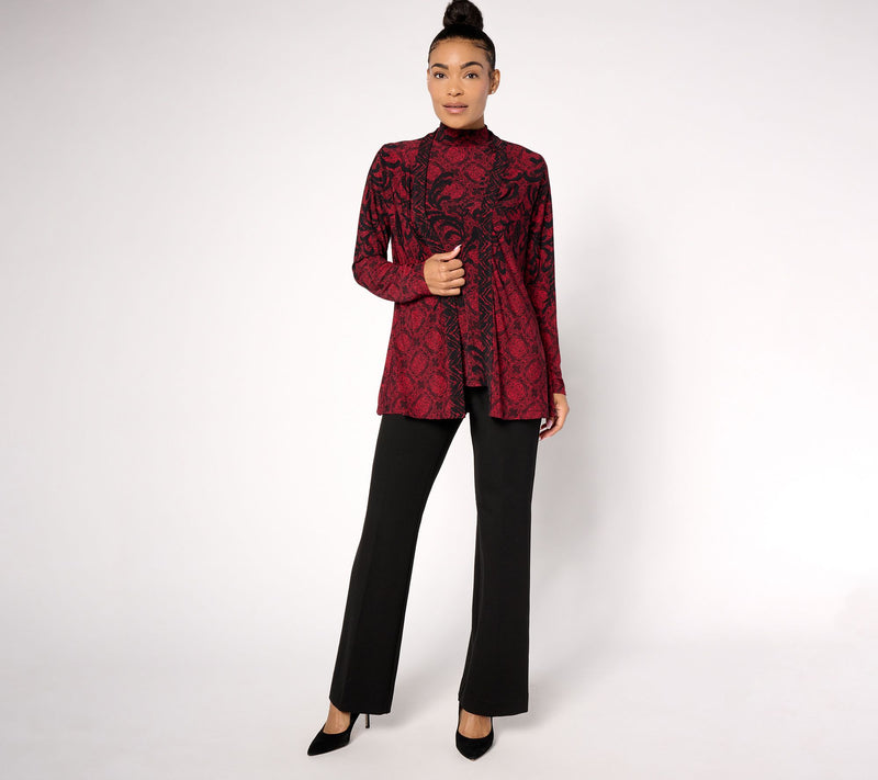 Susan Graver Petite Printed Liquid Knit Cardigan & Tank Set — View 13