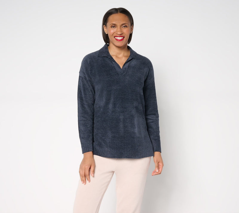 Barefoot Dreams CozyChic Ultra Lite Collared Pullover With Slits — View 13