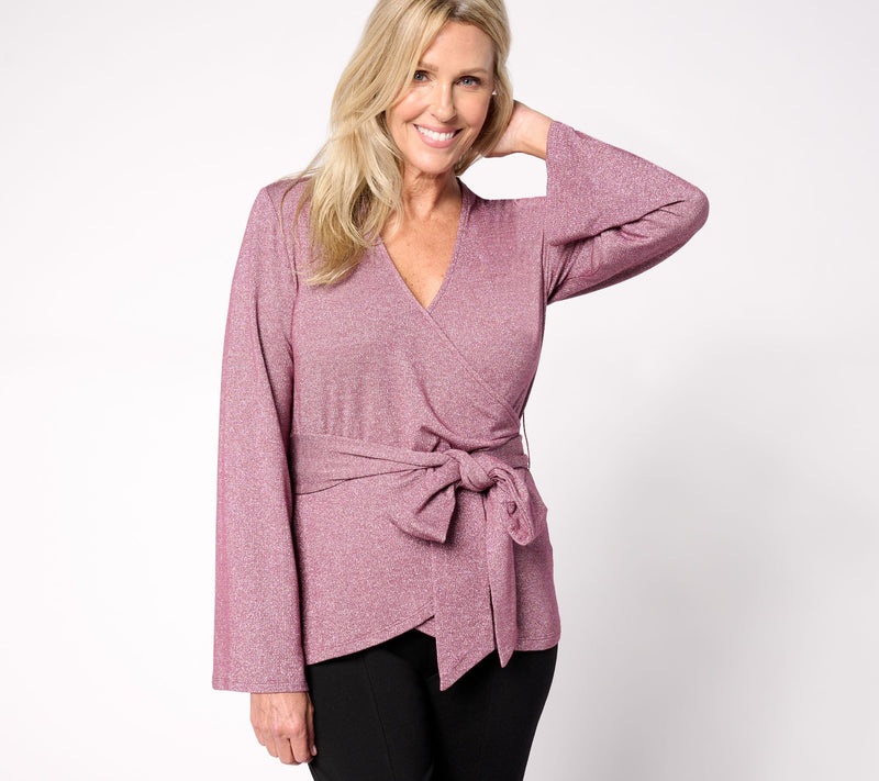 Me by Jennie Garth Wilder Knit Wrap Top — View 15