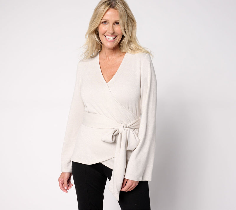 Me by Jennie Garth Wilder Knit Wrap Top — View 16