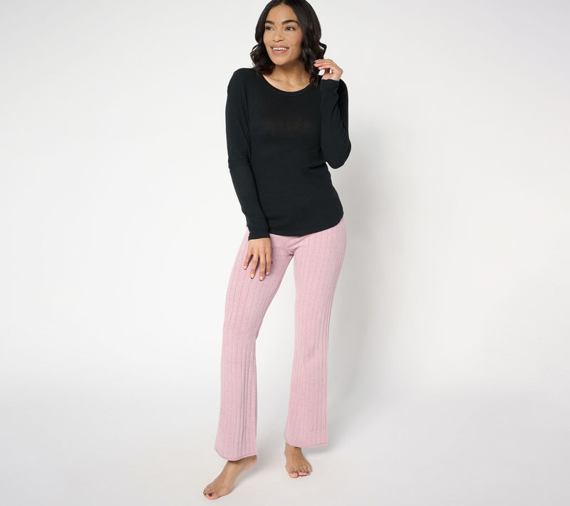 Barefoot Dreams Petite CozyChic Ultra Lite Ribbed Flare Pant — View 4