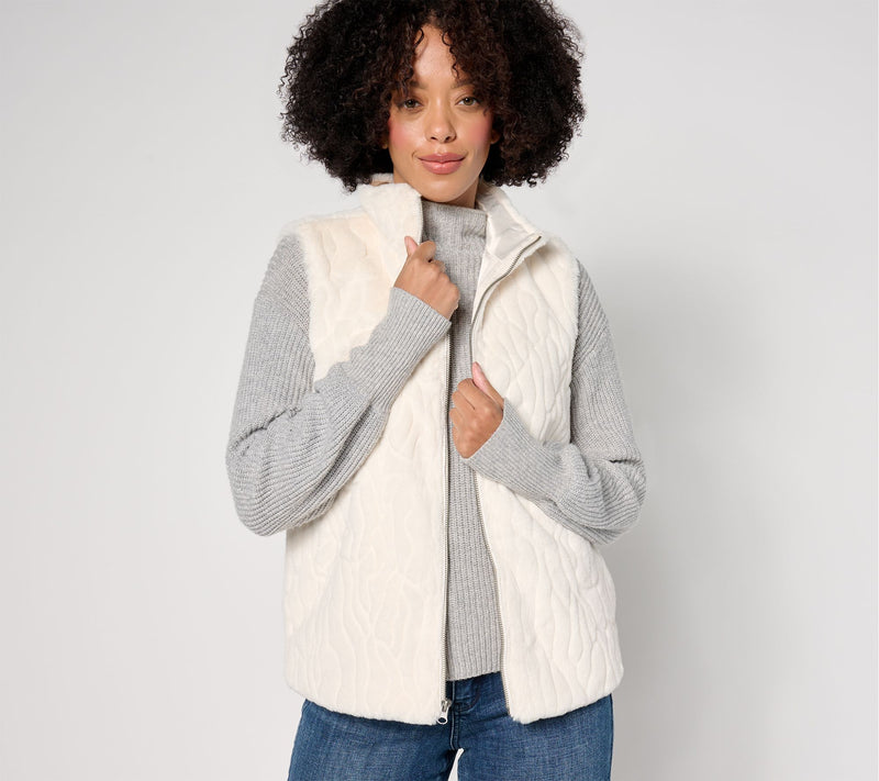 Studio Par Faux Fur Zip Front Vest  Zip Front Vest — View 11