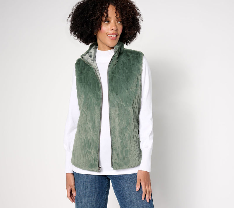 Studio Par Faux Fur Zip Front Vest  Zip Front Vest — View 12