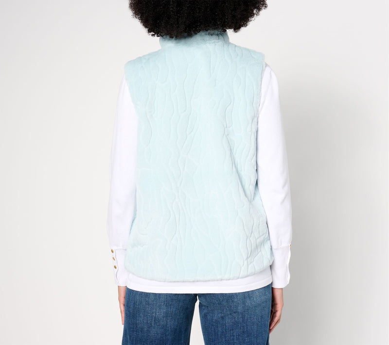 Studio Par Faux Fur Zip Front Vest  Zip Front Vest — View 4