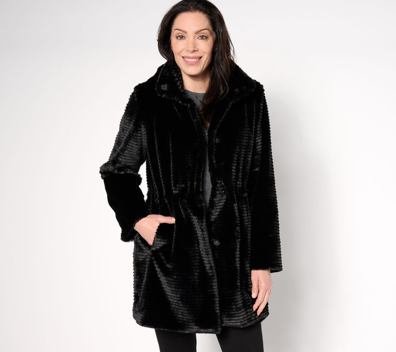Dennis Basso Petite Faux Mink Anorak Jacket with Removable Hood — View 13