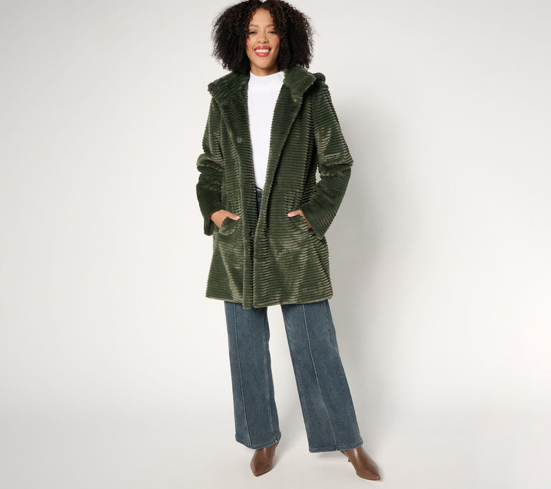 Dennis Basso Petite Faux Mink Anorak Jacket with Removable Hood — View 17
