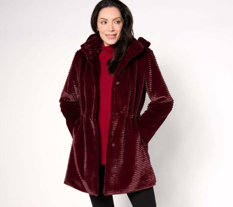Dennis Basso Petite Faux Mink Anorak Jacket with Removable Hood — View 9