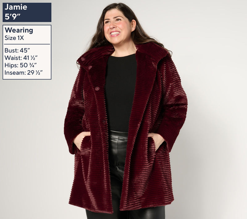 Dennis Basso Petite Faux Mink Anorak Jacket with Removable Hood — View 14