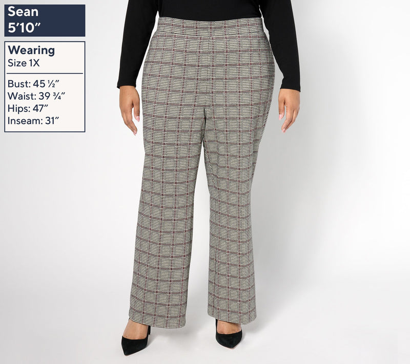 Dennis Basso Regular Jaquard Knit Pants — View 2