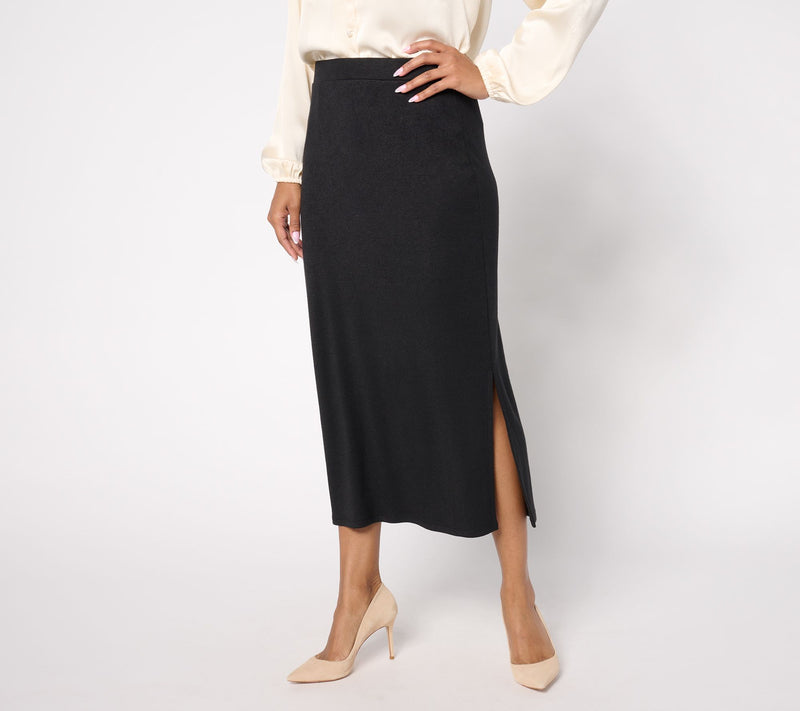 Dennis Basso Regular Luxe Sweater Knit Long Skirt — View 9