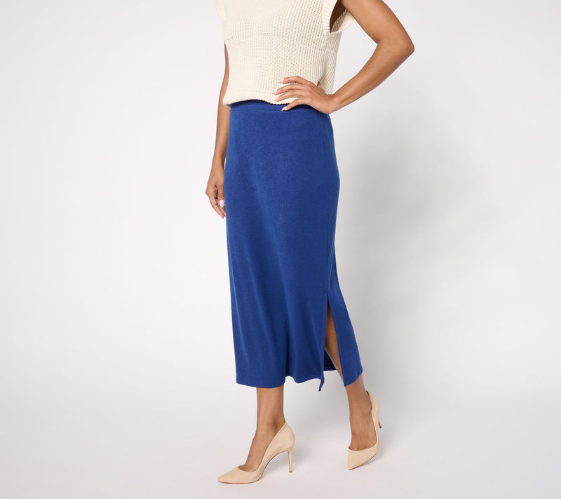 Dennis Basso Regular Luxe Sweater Knit Long Skirt — View 5