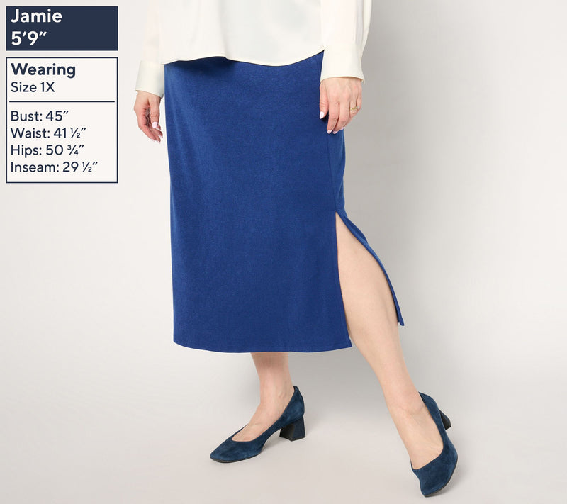 Dennis Basso Petite Luxe Swetaer Knit Long Skirt — View 10