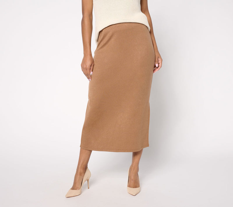 Dennis Basso Petite Luxe Swetaer Knit Long Skirt — Main view