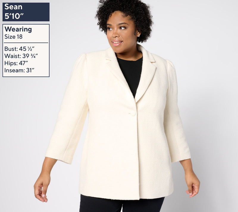 Dennis Basso Textured Boucle Knit Blazer — View 6