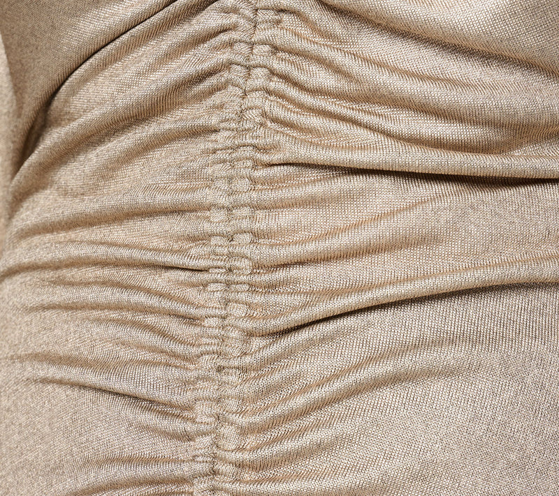 Dennis Basso Knit Lame Top with Ruching & Blouson Sleeves — View 6