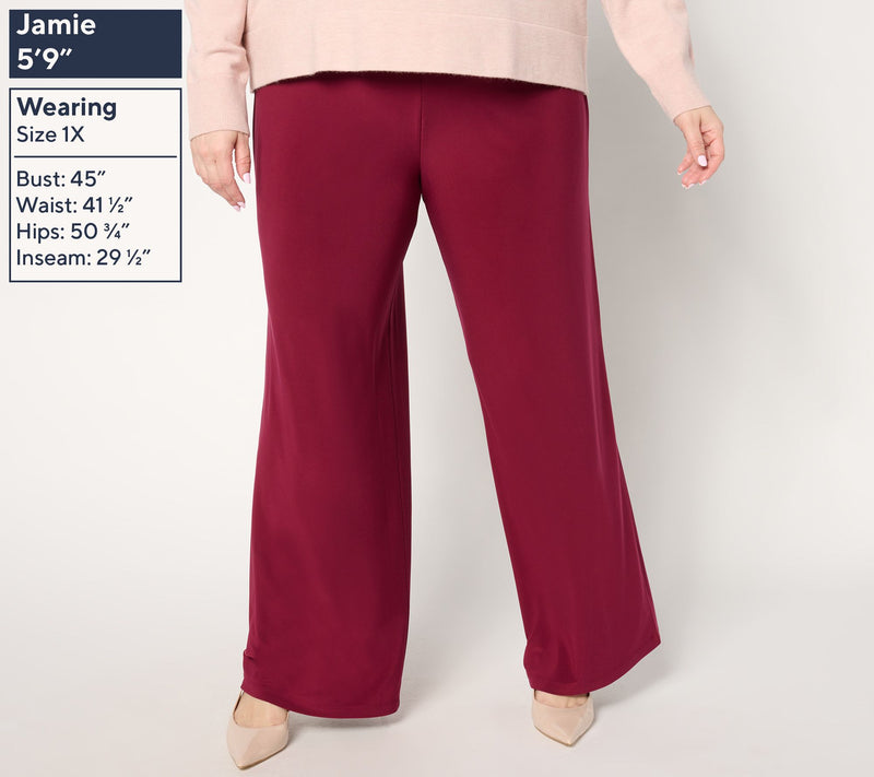 Dennis Basso Regular Italia Knit Wide Leg Pants — View 10