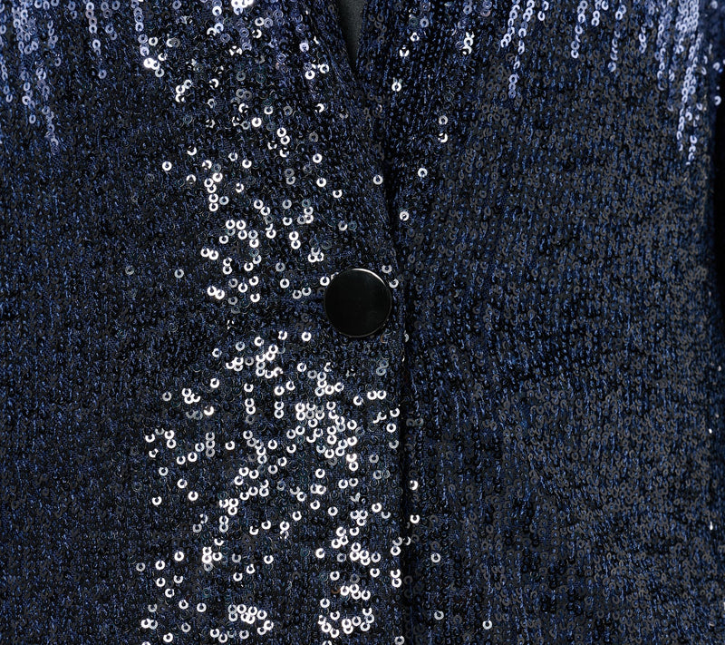 Dennis Basso Sequin Blazer with Ombre Detail at Shoulder — View 10