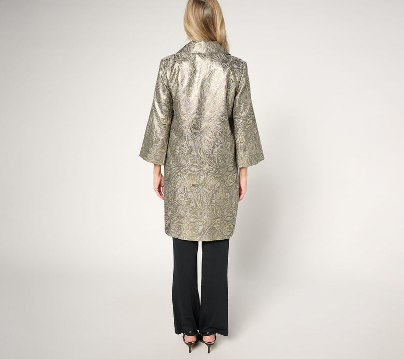 Dennis Basso Regular Novelty Brocade Topper — View 9
