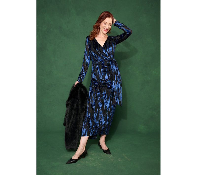 Dennis Basso Regular Stretch Burnout Evening Gown — View 11