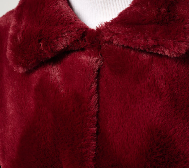 Dennis Basso Faux-Fur Cropped Jacket w/ Convertible Collar — View 12