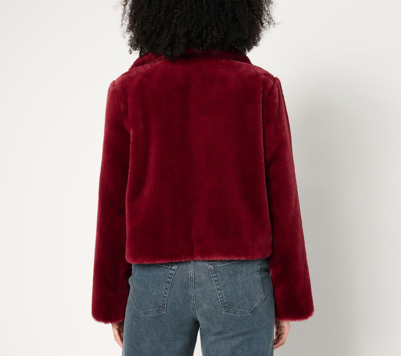 Dennis Basso Faux-Fur Cropped Jacket w/ Convertible Collar — View 10
