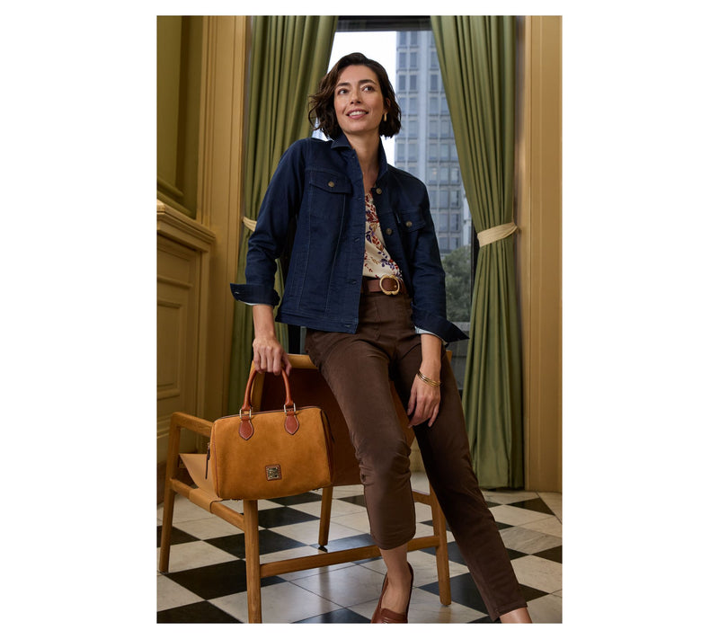 Denim & Co. Printed or Solid Comfy Knit Denim Jacket — View 18