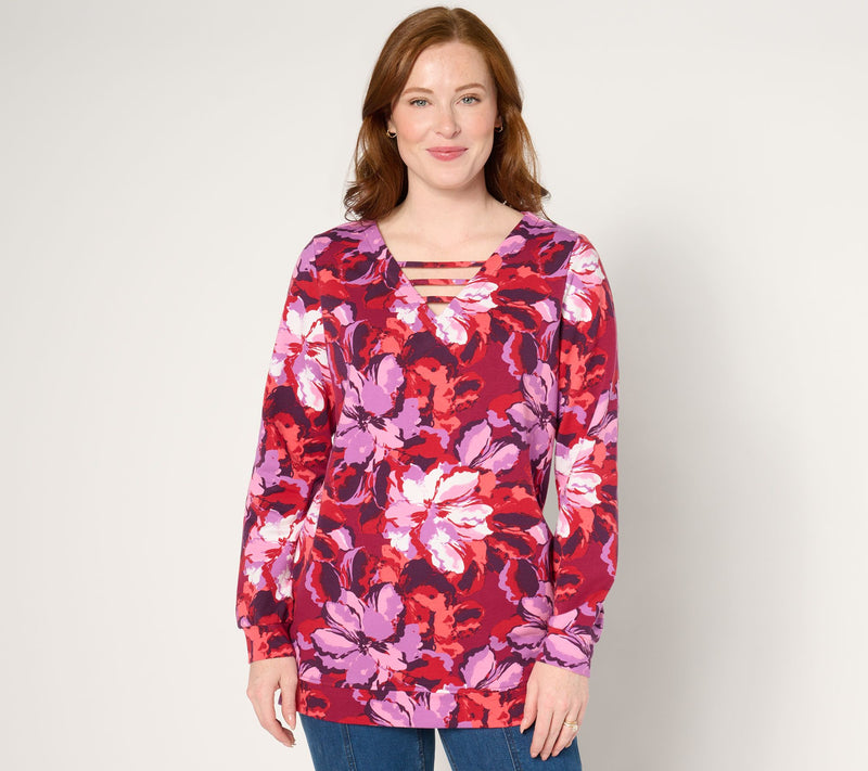 Sport Savvy French Terry Top with Side-Seam Zippers — Main view