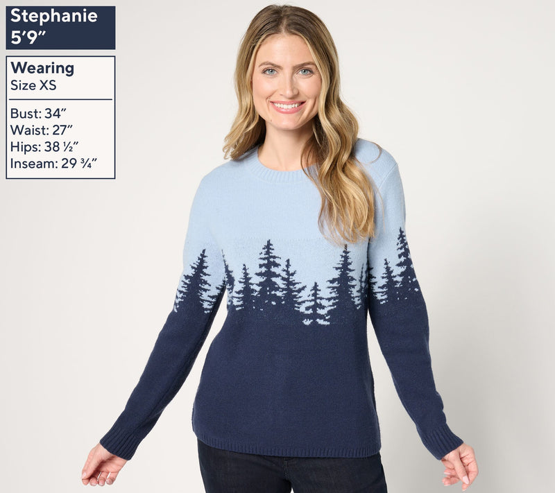 Denim & Co. Crewneck Long-Sleeve Scenic Sweater — View 9