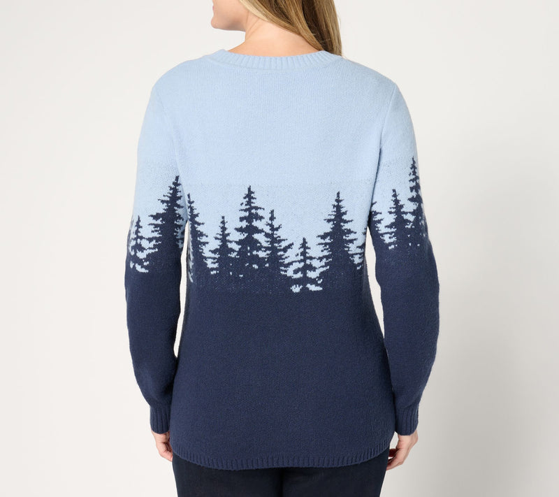 Denim & Co. Crewneck Long-Sleeve Scenic Sweater — View 10