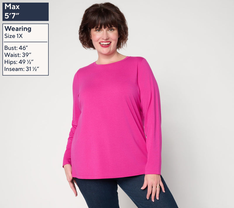Denim & Co. Essentials So Soft Jersey 3-Pack Crew Neck Tops — View 2