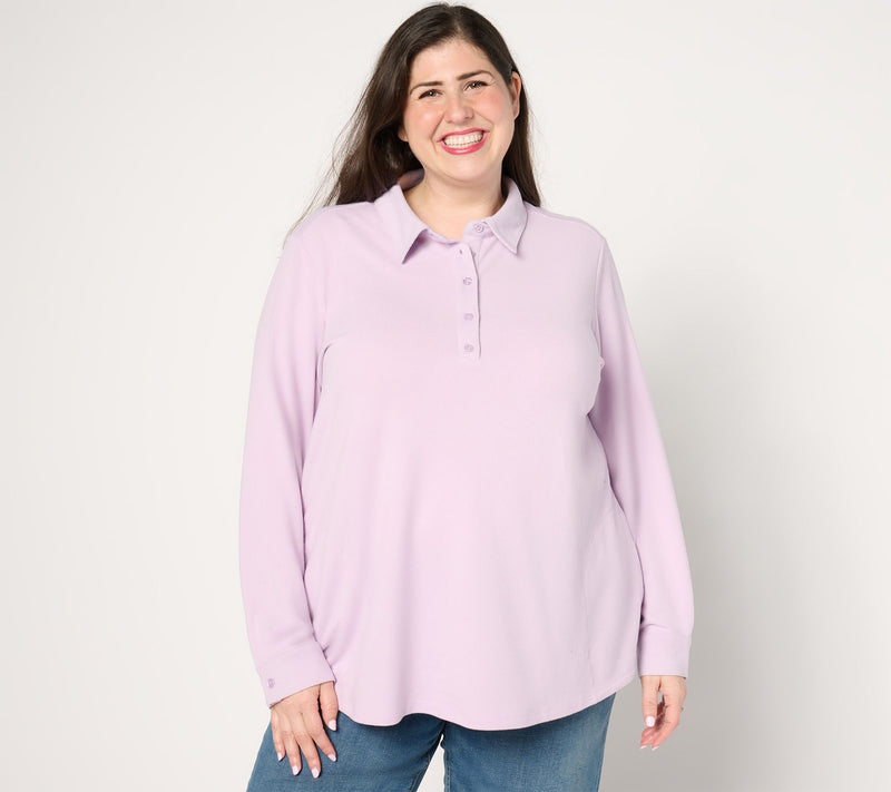 Denim & Co. Petite Heavenly Jersey Swing Top Tunic — View 2